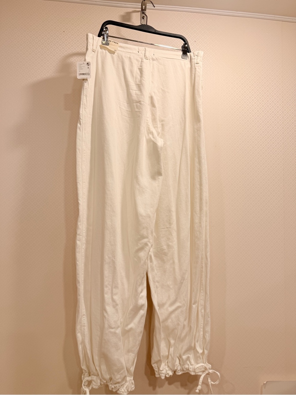 NWT Free People We The Free White Wide-Leg Drawstring Cargo Pants Size 31 - Picture 8 of 9